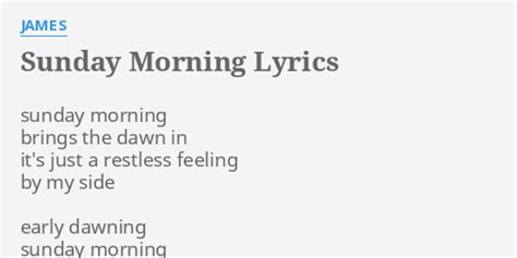 all alone on a sunday morning lyrics